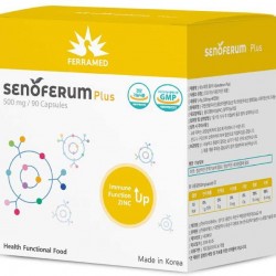 Senoferum Plus, Zinc, Dietary Supplement to Improve Immune System Supports Cell Division and Growth, Antioxidant, DNA Formation [500mg x 90 Capsules (45g)]