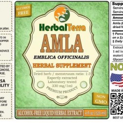 Amla (Phyllanthus Emblica) Glycerite, Organic Alcohol-Free Liquid Extract (Brand Name: HerbalTerra, Proudly Made in USA) 20x4 fl.oz (20x120 ml)