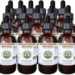 Graviola Alcohol-Free Liquid Extract, Graviola (Annona Muricata) Dried Leaf Glycerite Herbal Supplement 15x4 oz