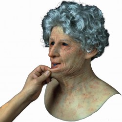 Lifelike Soft Silica Wrinkle Grandma Mask Soft Silica Mask LNV-1