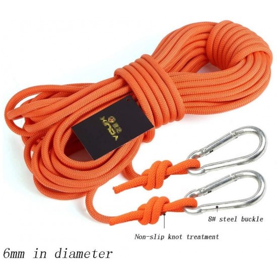 CHUNSHENN Climbing Rope Wear-Resistant for Camping Rock Climbing Outdoor Activities in A Variety of Color Sizes Ropes (Color : F, Size : 12mm 50m) Outdoor Recreation