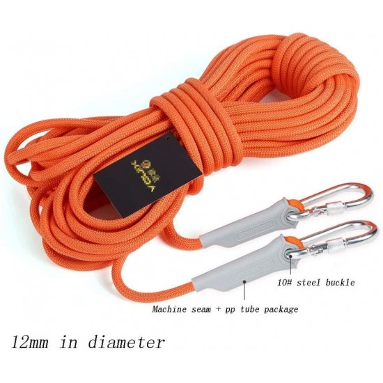 CHUNSHENN Climbing Rope Wear-Resistant for Camping Rock Climbing Outdoor Activities in A Variety of Color Sizes Ropes (Color : F, Size : 12mm 50m) Outdoor Recreation