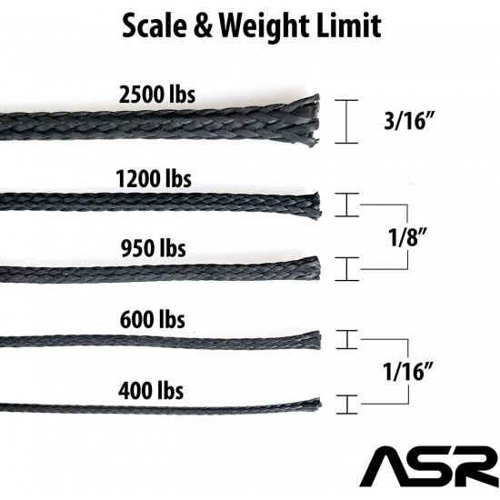 ASR Tactical Braided Technora 950lb Survival Cord Rope (Many Lengths)