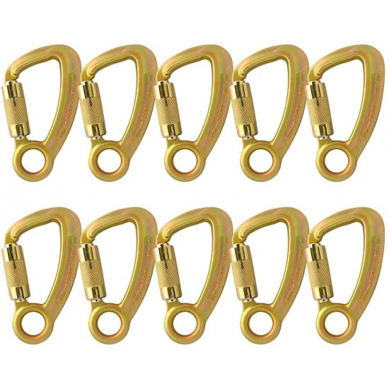 Fusion Climb Liberty Steel Auto-Lock Captive Eye High Strength Carabiner 10-Pack