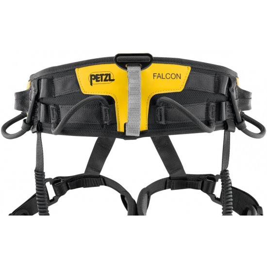 Petzl C038BA01 New Falcon Lightweight Seat Harness for Rescue Operations Involving Rope Ascent, Size 1, Black