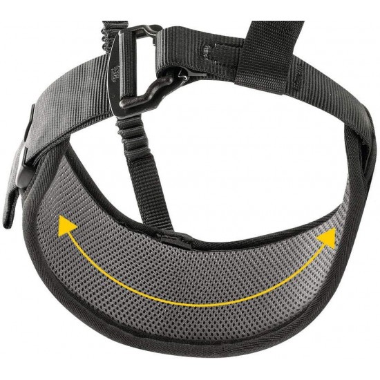 Petzl C038BA01 New Falcon Lightweight Seat Harness for Rescue Operations Involving Rope Ascent, Size 1, Black