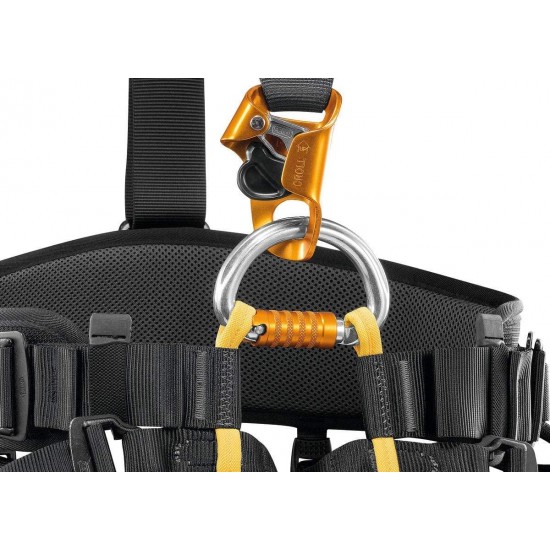 Petzl C038BA01 New Falcon Lightweight Seat Harness for Rescue Operations Involving Rope Ascent, Size 1, Black