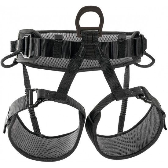 Petzl C038BA01 New Falcon Lightweight Seat Harness for Rescue Operations Involving Rope Ascent, Size 1, Black