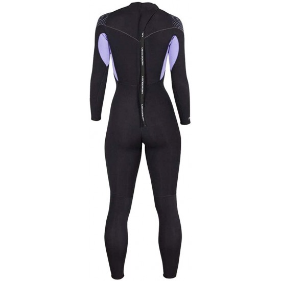 Henderson Women's Thermoprene Pro Wetsuit 5mm Back Zip Fullsuit Black/Lavender