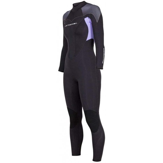 Henderson Women's Thermoprene Pro Wetsuit 5mm Back Zip Fullsuit Black/Lavender