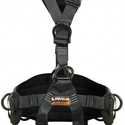 Fusion Climb Tac Rescue Tactical Full Body EVA Padded Heavy Duty Adjustable Zipline Harness 23kN M-L Black