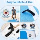 TUSY 11FT Inflatable Stand Up Paddle Board with SUP Accessories Travel Backpack, Non-Slip Deck Adjustable Paddles, Leash and Fin for Paddling