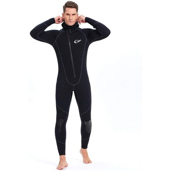 Ultra Stretch 5Mm Neoprene Wetsuit, Winter Warm Front Zip Full Body Diving Suit for Men Women-Snorkeling Scuba Diving Swimming Surfing