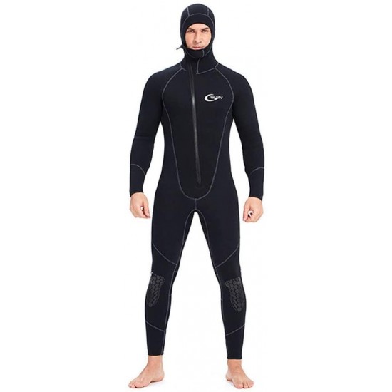 Ultra Stretch 5Mm Neoprene Wetsuit, Winter Warm Front Zip Full Body Diving Suit for Men Women-Snorkeling Scuba Diving Swimming Surfing