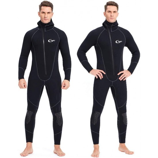 Ultra Stretch 3Mm Neoprene Wetsuit, Winter Warm Front Zip Full Body Diving Suit for Men Snorkeling Scuba Diving Swimming Surfing