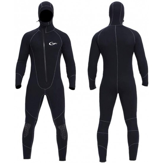 Ultra Stretch 5Mm Neoprene Wetsuit, Winter Warm Front Zip Full Body Diving Suit for Men Women-Snorkeling Scuba Diving Swimming Surfing