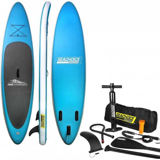 SEACHOICE 86941 Inflatable Stand-Up Paddle Board Kit - Includes Dual-Action Pump with Pressure Gauge, Ankle Leash & Carry-Bag