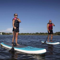 SEACHOICE 86941 Inflatable Stand-Up Paddle Board Kit - Includes Dual-Action Pump with Pressure Gauge, Ankle Leash & Carry-Bag