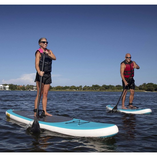 SEACHOICE 86941 Inflatable Stand-Up Paddle Board Kit - Includes Dual-Action Pump with Pressure Gauge, Ankle Leash & Carry-Bag