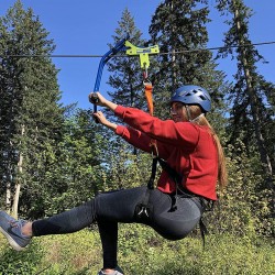 Zip line Trolley with brake - Sport Zipliner Zip line Trolley with brake - Featuring the revolutionary, patent-pending, no-wear braking system…the first of its kind in the Zip line industry. Pull back