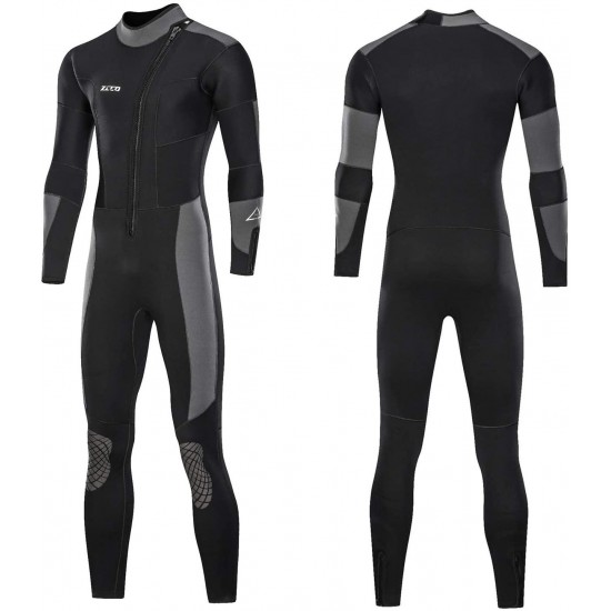 ZCCO Wetsuits Men's 5mm Premium Neoprene Front Zip Full Suits for Scuba Diving,Spearfishing,Snorkeling,Surfing,Canoeing Dive Skin