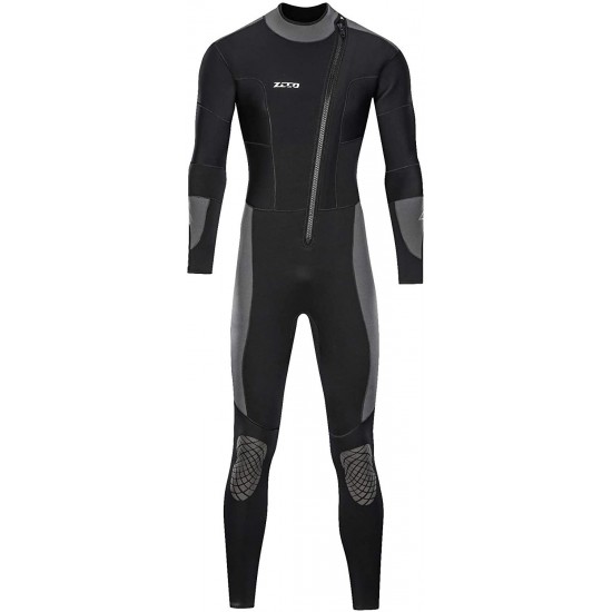 ZCCO Wetsuits Men's 5mm Premium Neoprene Front Zip Full Suits for Scuba Diving,Spearfishing,Snorkeling,Surfing,Canoeing Dive Skin