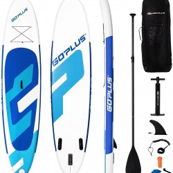 Goplus Inflatable Stand Up Paddle Board, 10ft/11ft SUP with Accessory Pack, Adjustable Paddle, Carry Bag, Bottom Fin, Hand Pump, Leash and Repair Kit