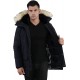 Molemsx Men's Warm Winter Down Jacket Parka Puffer Coat with Hood Faux-Fur Trim XS-3XL