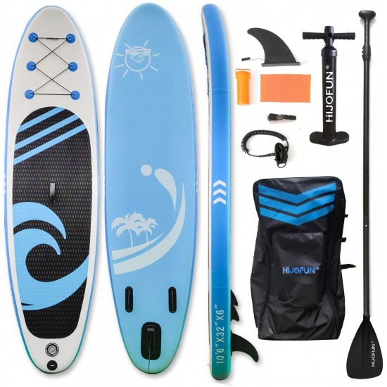 HIJOFUN Premium Inflatable Stand Up Paddle Board 10'6