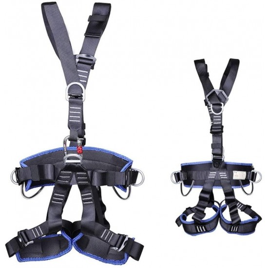 LXYYSG Climbing Harness, Construction Harness Roofing Harness, Full Body Safety Harness, Fall Protection, for Mountaineering Rock Climbing Rappelling, with Shoulder and Leg Quick Connect Buckle