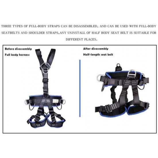 LXYYSG Climbing Harness, Construction Harness Roofing Harness, Full Body Safety Harness, Fall Protection, for Mountaineering Rock Climbing Rappelling, with Shoulder and Leg Quick Connect Buckle