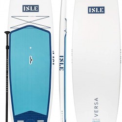 ISLE Versa Rigid Stand Up Paddle Board & SUP Bundle Accessory Pack — Hard Board Lightweight Epoxy SUP — 215 Pound Capacity, 10’5” Long x 32