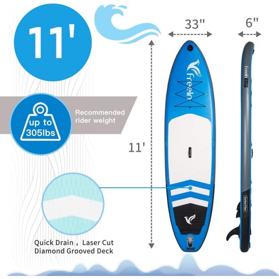 Freein Explorer SUP Inflatable Stand Up Paddle Board ISUP 10'2''/11 ft Long 33