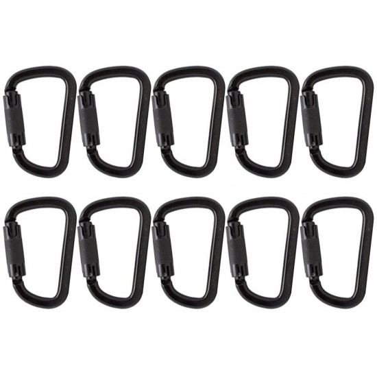 Fusion Climb Tacoma Steel High Strength Auto Lock Modified D-shaped Carabiner 10-Pack