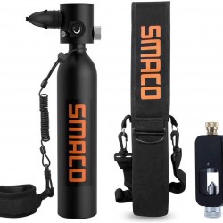 SMACO Mini Scuba Tank Diving Gear for Diver Scuba Diving Tank Oxygen Cylinder with 10-15 Minutes Capability Diving Oxygen Underwater Breathing Device 0.7L Diving & Snorkeling Equipment