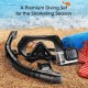 HRXS Snorkeling Suits, Goggles and Flippers Adult Snorkeling mask, All Dry Breathing Tube Diving Equipment Snorkeling Three-Piece,S/M