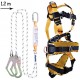 xgfqb Climbing Harness, 5 Point Safety Fall Arrest Harness, Rappelling Equip, with D-Rings Buffer Rope, Mountaineering Outward Band, Expanding Training, Caving Rock Climbing, Universal