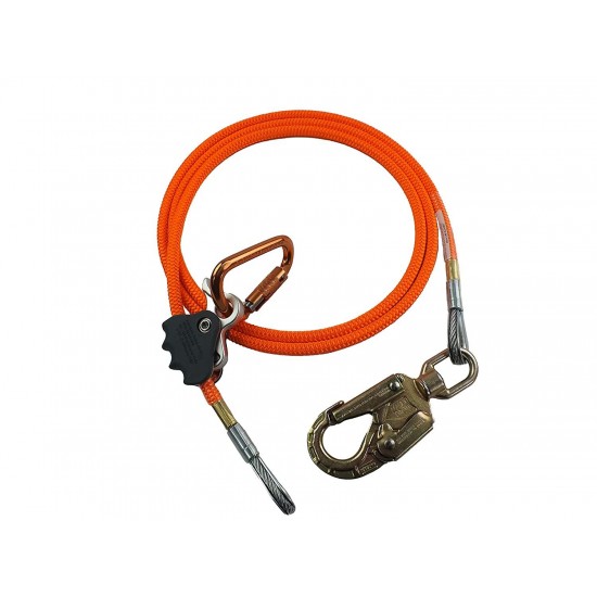 ProClimb Better Grab Steel Core Flipline Kit (1/2 inch x 8 feet) - Adjustable Tree Lanyard, Low Stretch, Cut Resistant – for Fall Protection, Arborist, Tree Climbers