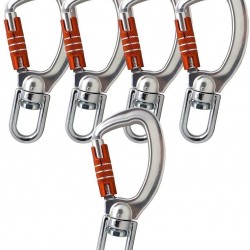 Fusion Climb Liberty Aluminum Swivel Triple Lock True Captive Eye Carabiner 5-Pack