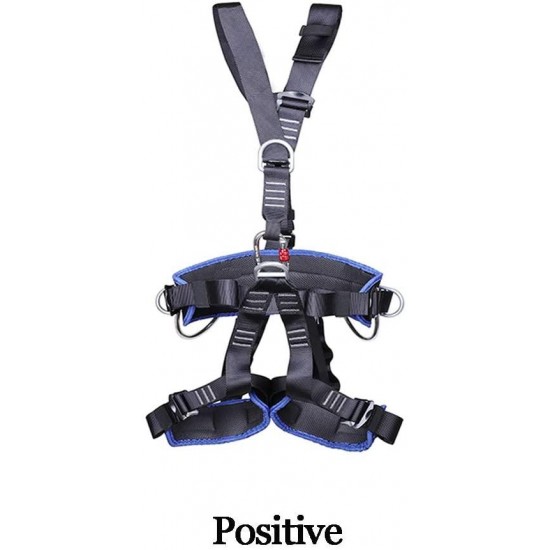 xgfqb Safety Climbing Harness, Safety Full Body Harness with 5 Point Adjustment, Back Padded, Chest, Back/Side D-Rings, Mountaineering Rock Climbing Rappelling Equip