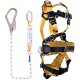 xgfqb Climbing Harness, 5 Point Safety Fall Arrest Harness, Rappelling Equip, with D-Rings Buffer Rope, Mountaineering Outward Band, Expanding Training, Caving Rock Climbing, Universal