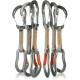 Fusion Climb 6-Pack 11cm Quickdraw Set with Techno Zoom Gray Wire Gate Carabiner/Techno Zoom Orange Bent Gate Carabiner