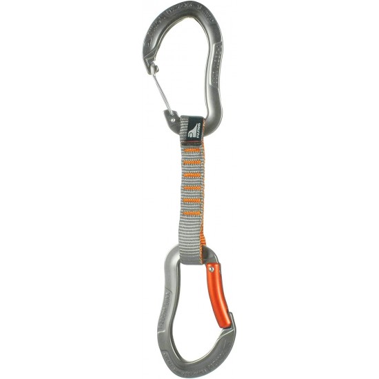 Fusion Climb 6-Pack 11cm Quickdraw Set with Techno Zoom Gray Wire Gate Carabiner/Techno Zoom Orange Bent Gate Carabiner