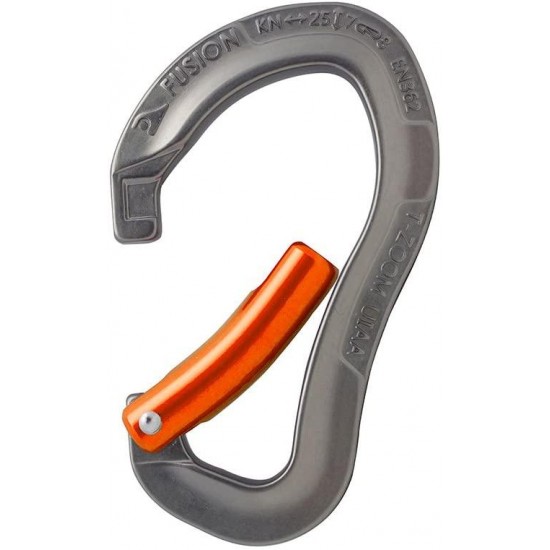 Fusion Climb 6-Pack 11cm Quickdraw Set with Techno Zoom Gray Wire Gate Carabiner/Techno Zoom Orange Bent Gate Carabiner