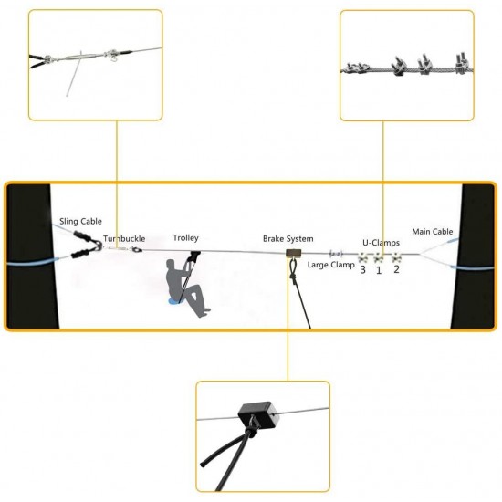 mytunes Line Kit for Kids and Adult Hand Shank Disk Safety Rope Wire Rope