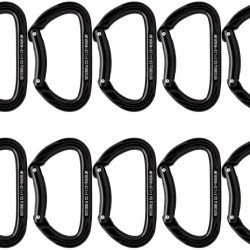 Fusion Climb Vapor Aluminum Bent Gate Modified D Carabiner 10-Pack , Black