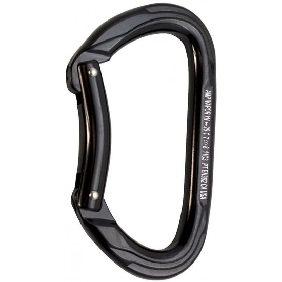 Fusion Climb Vapor Aluminum Bent Gate Modified D Carabiner 10-Pack , Black