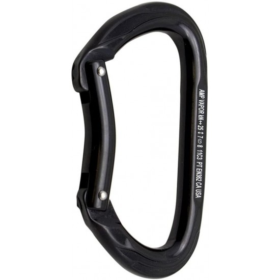 Fusion Climb Vapor Aluminum Bent Gate Modified D Carabiner 10-Pack , Black