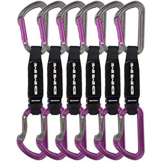 DMM Shadow Quickdraw, Pack of 6, Titanium/Purple, 12cm, A306P-12VWP6