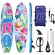 Run Wave Inflatable Stand Up Paddle Board 10.6'×33''×6''(6''Thick) Non-Slip Wide Stance Deck with SUP Accessories & Adjustable Paddle, Double-Action Pump, Leash, Bottom Fins | Youth Adults Beginner